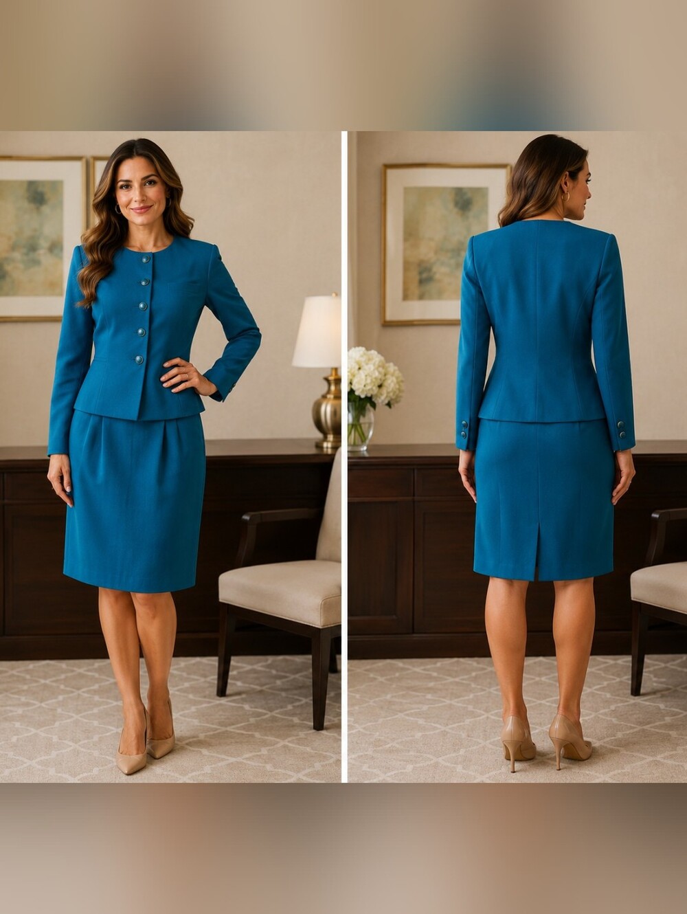Worthington Women's 2pc Skirt Suit Matching Set Size 10 #W-820
